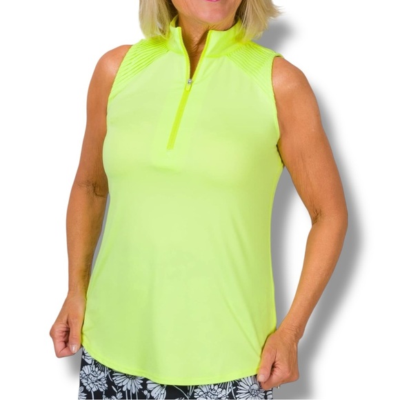 JOFIT Women’s Emma Cutaway Sleeveless Golf Shirt - Lemon Lime XXL - Picture 1 of 12
